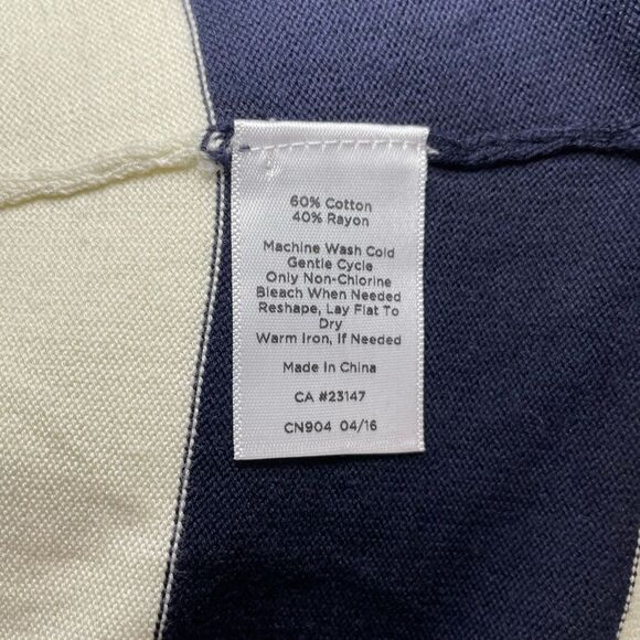 Talbots Preppy Striped Sweater | Navy & Cream | Size M Fall Classic - Picture 8 of 9